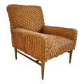 Paul McCobb Orange Textured Fabric Arm Chair, Unmarked