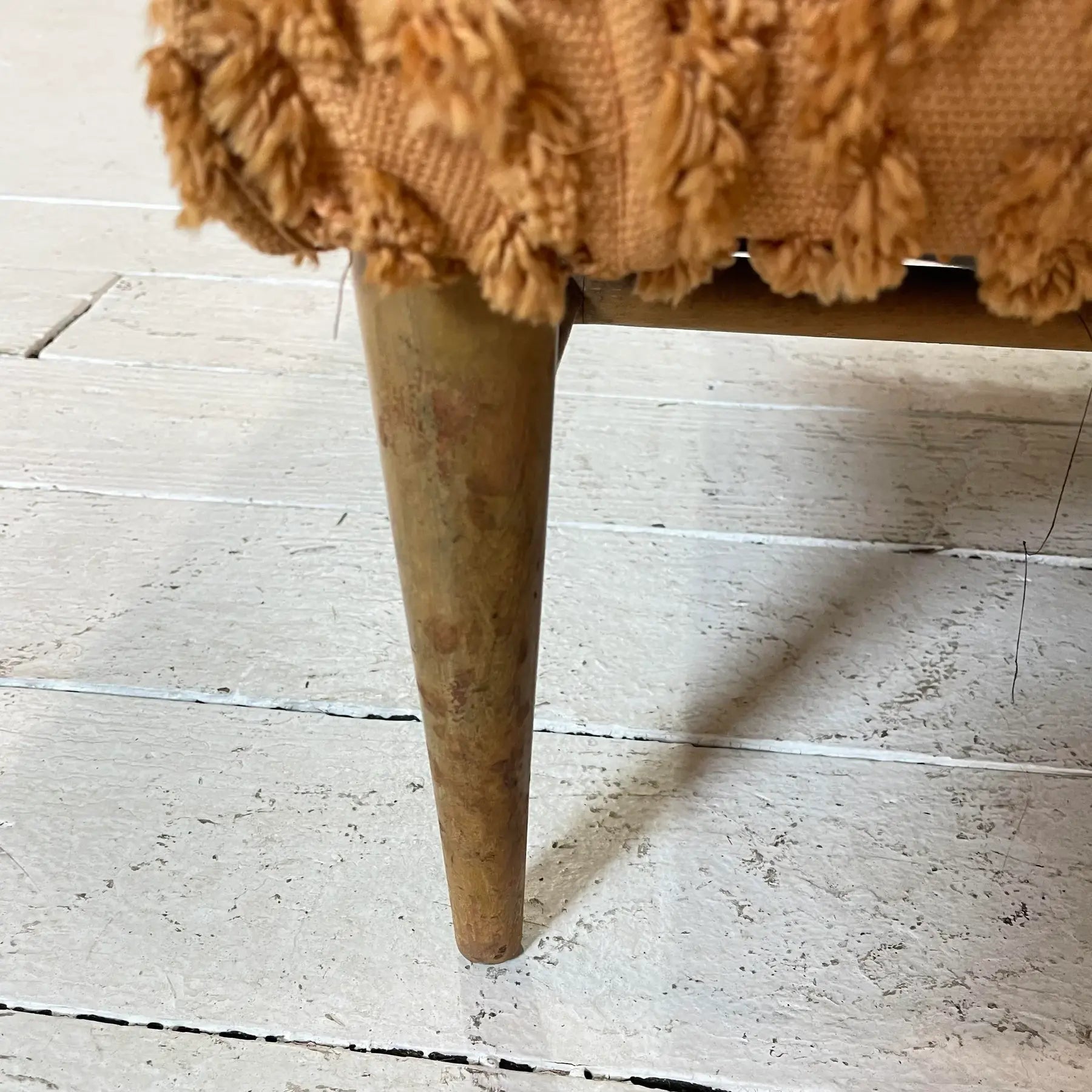 Mid 20th Century Paul McCobb Orange Textured Fabric Arm Chair, Unmarked