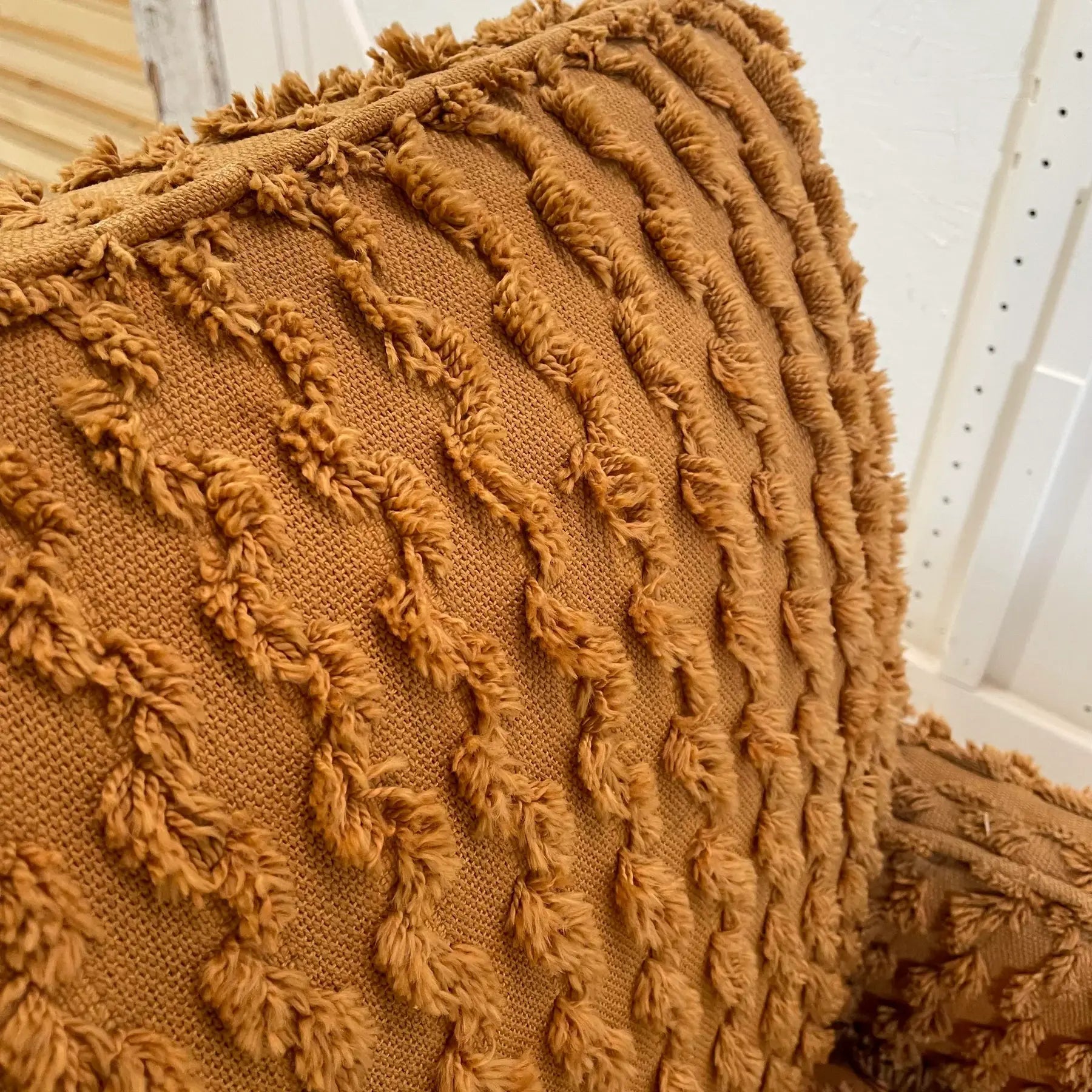 Mid 20th Century Paul McCobb Orange Textured Fabric Arm Chair, Unmarked