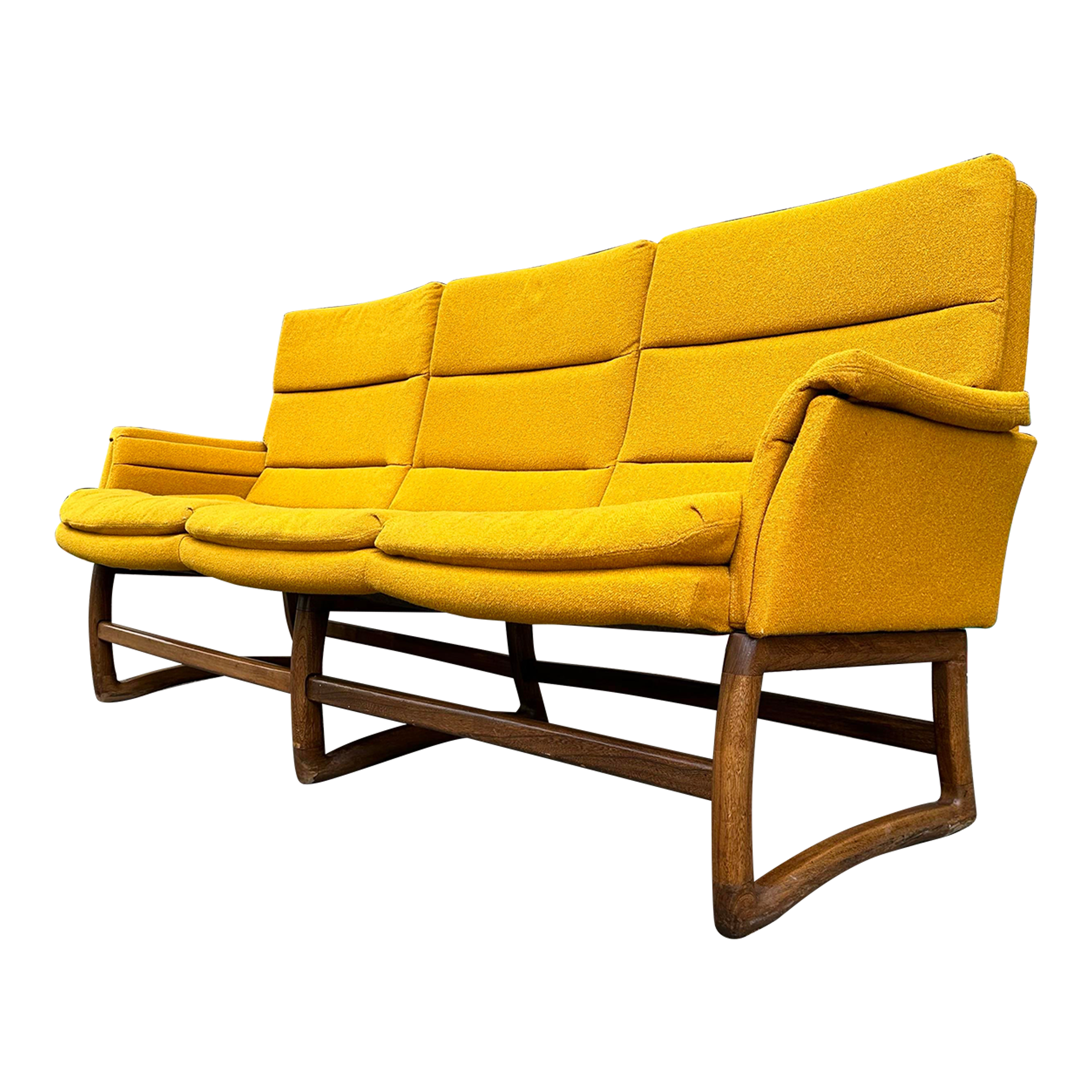 Mid 20th Century Pearsall-Style Sofa With Walnut Base