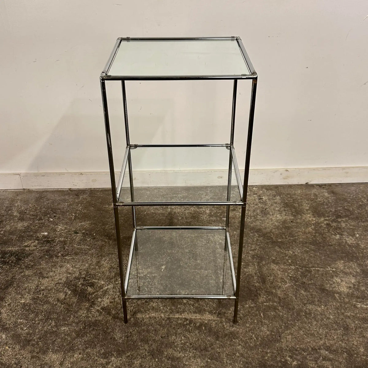 Mid 20th Century Poul Cadovius “Abstracta” 3-Shelf Chrome and Glass Display Bookcase