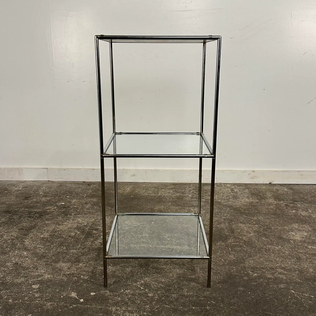 Mid 20th Century Poul Cadovius “Abstracta” 3-Shelf Chrome and Glass Display Bookcase
