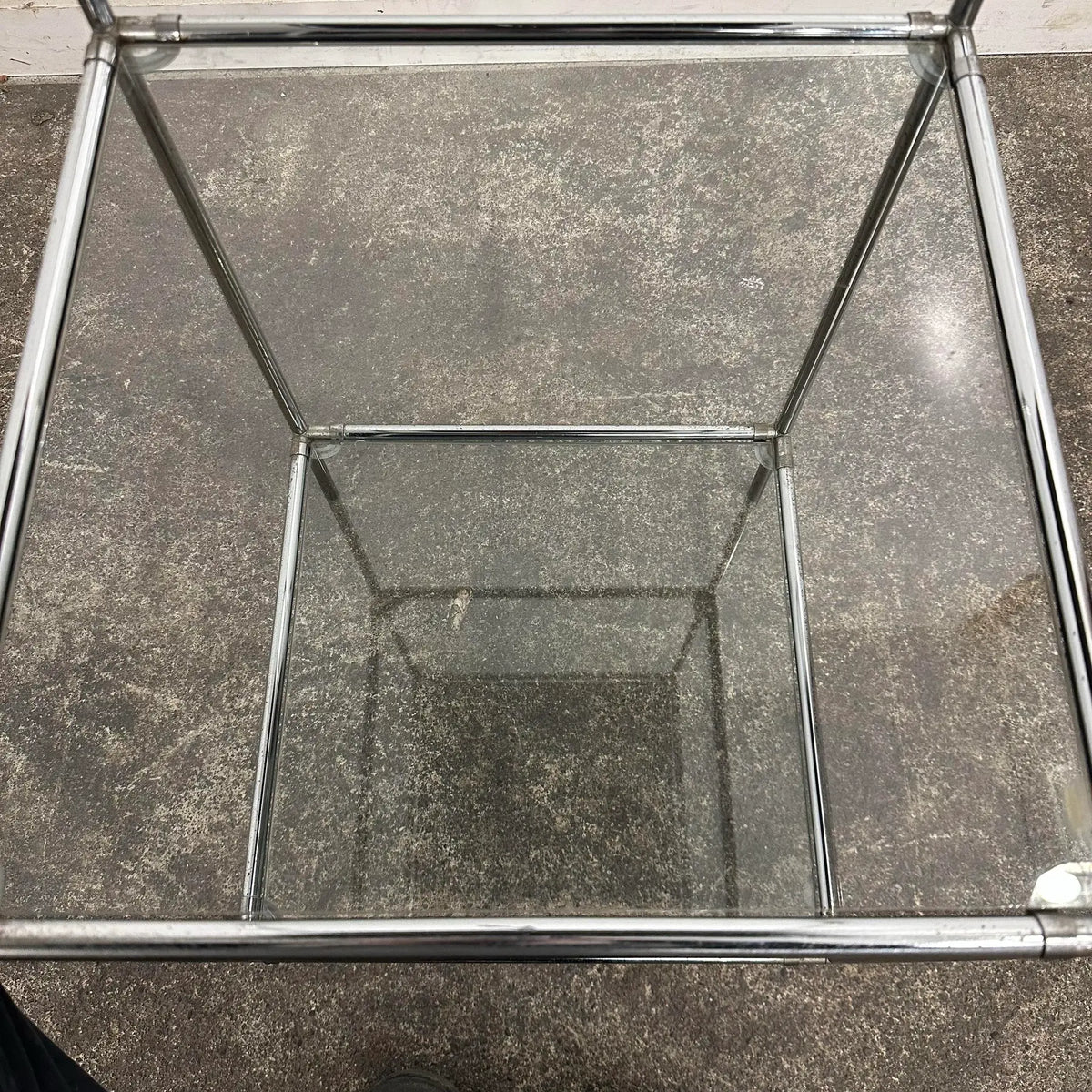 Mid 20th Century Poul Cadovius “Abstracta” 3-Shelf Chrome and Glass Display Bookcase