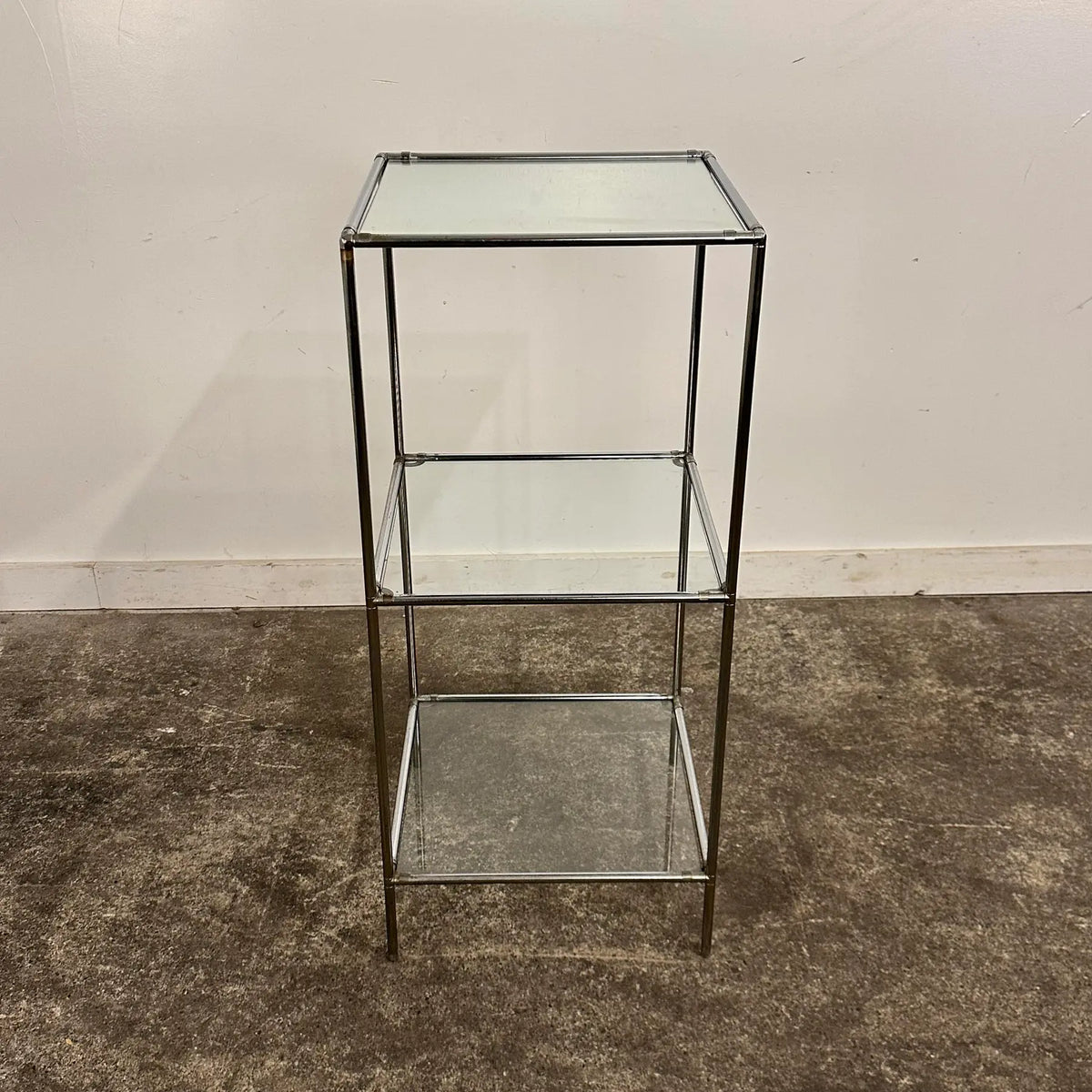 Mid 20th Century Poul Cadovius “Abstracta” 3-Shelf Chrome and Glass Display Bookcase