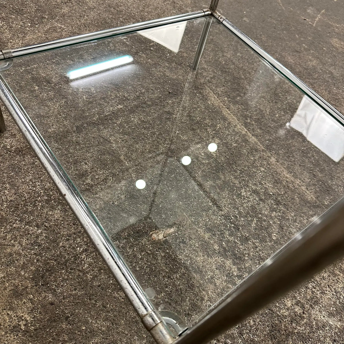 Mid 20th Century Poul Cadovius “Abstracta” 3-Shelf Chrome and Glass Display Bookcase