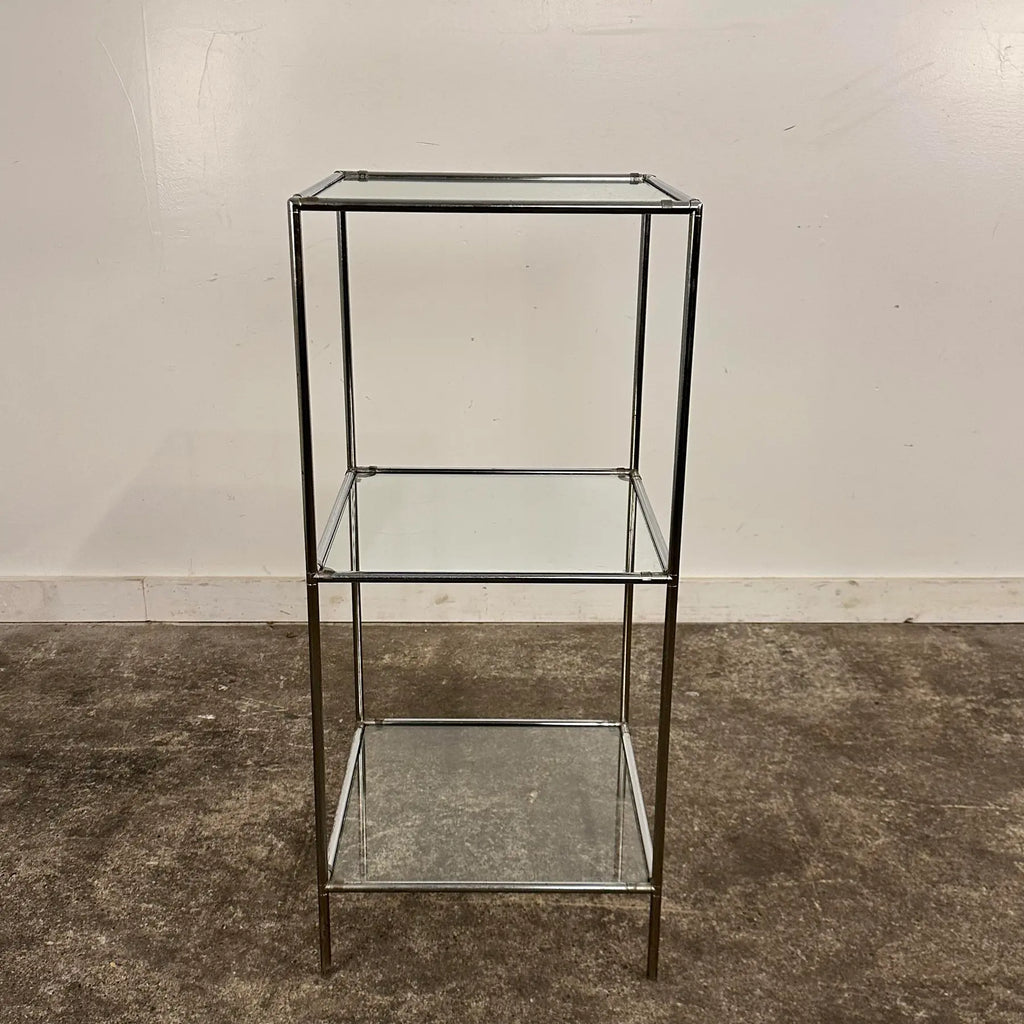 Mid 20th Century Poul Cadovius “Abstracta” 3-Shelf Chrome and Glass Display Bookcase
