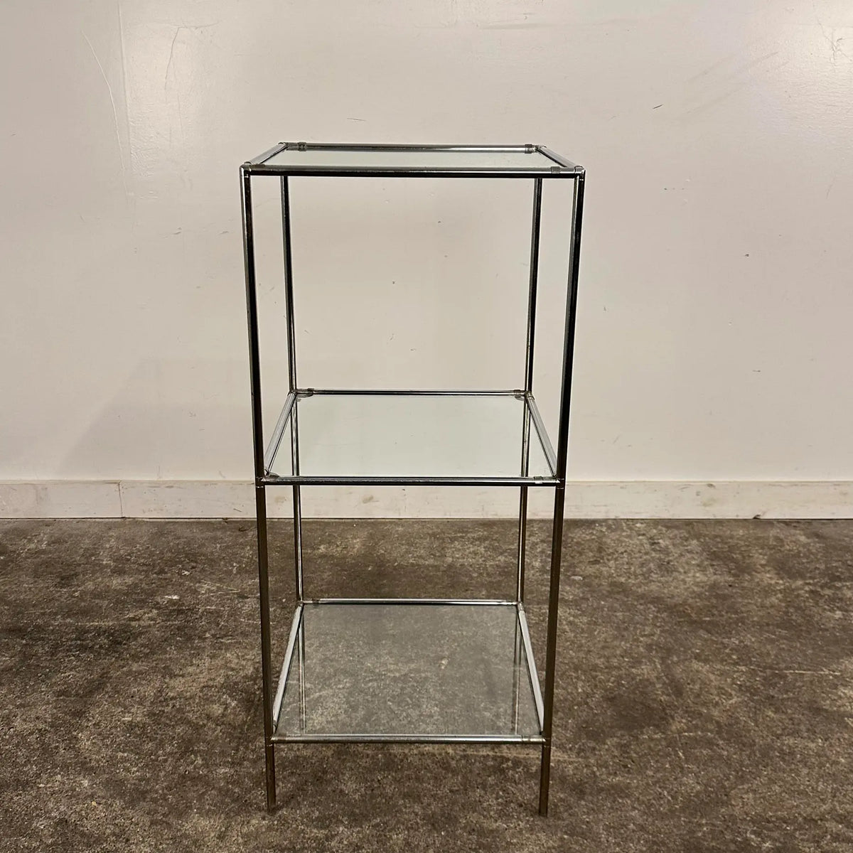 Mid 20th Century Poul Cadovius “Abstracta” 3-Shelf Chrome and Glass Display Bookcase