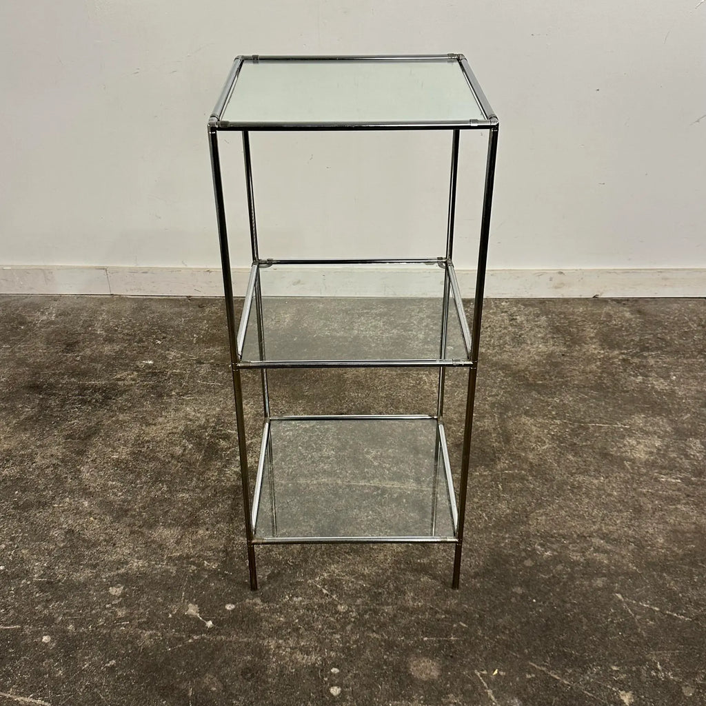 Mid 20th Century Poul Cadovius “Abstracta” 3-Shelf Chrome and Glass Display Bookcase