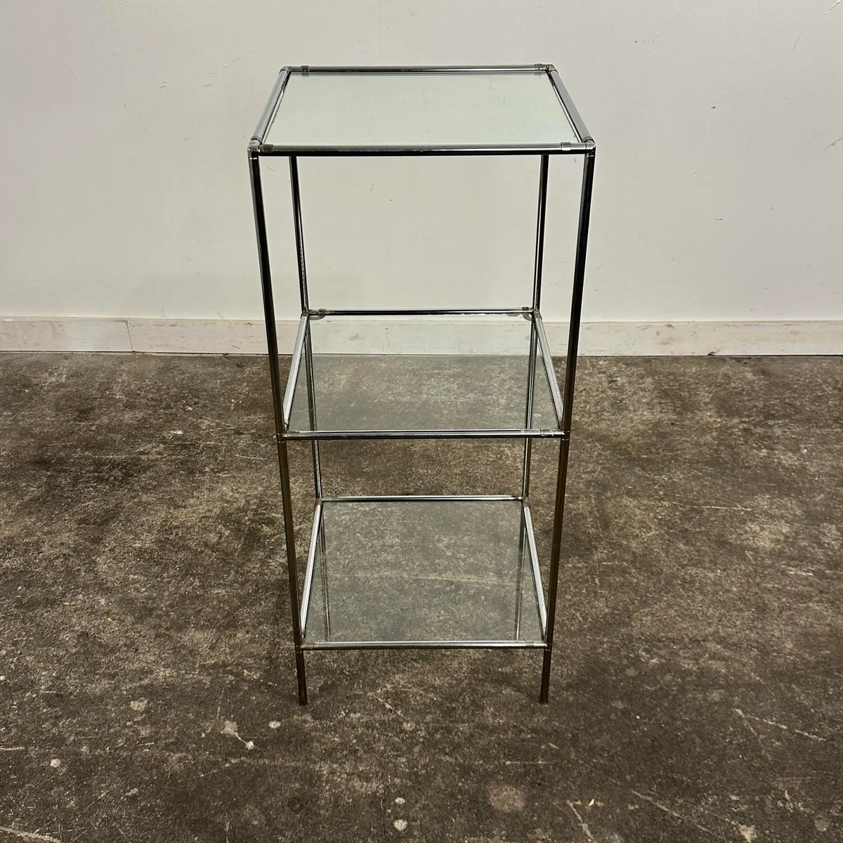 Mid 20th Century Poul Cadovius “Abstracta” 3-Shelf Chrome and Glass Display Bookcase