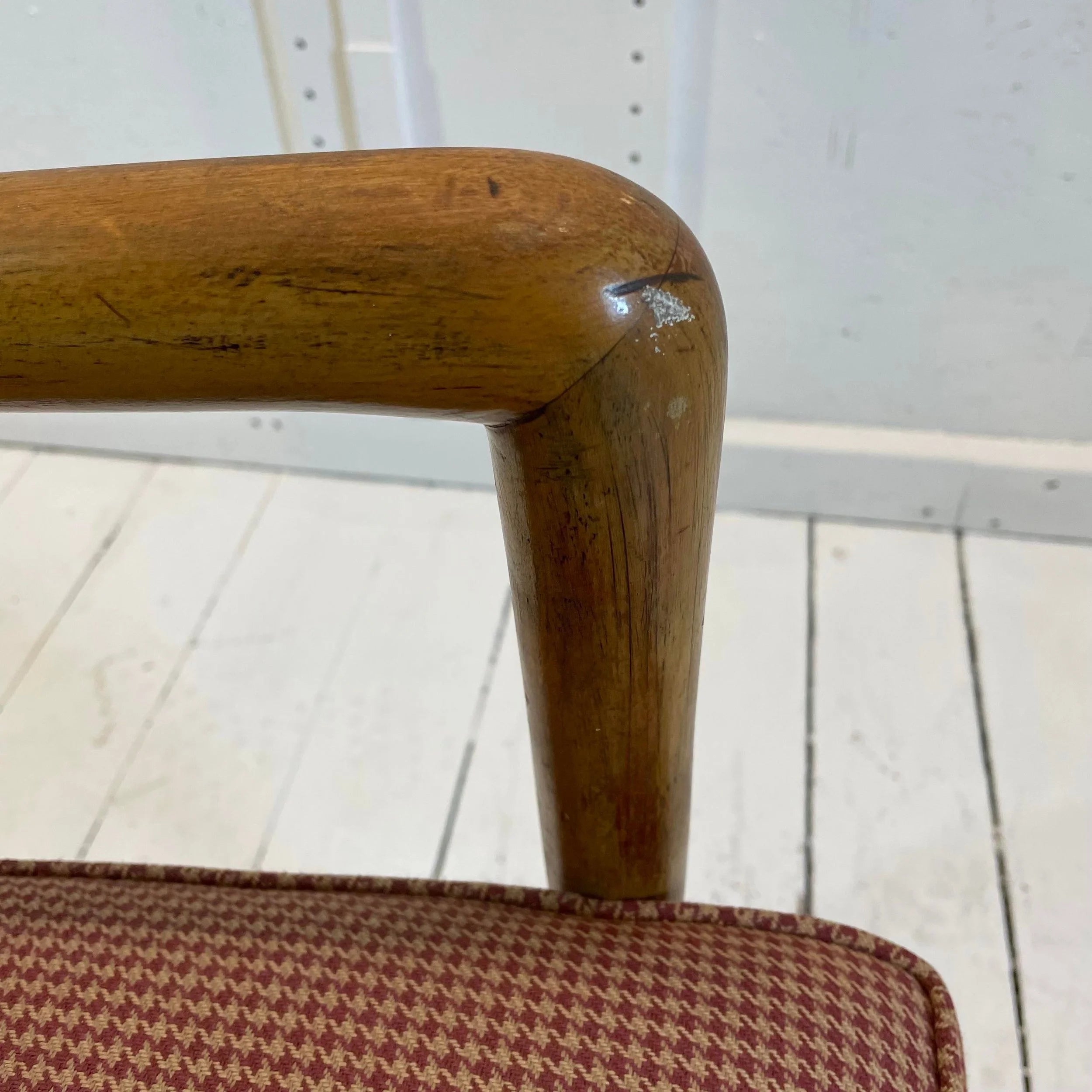 Red Checked Fabric Chair