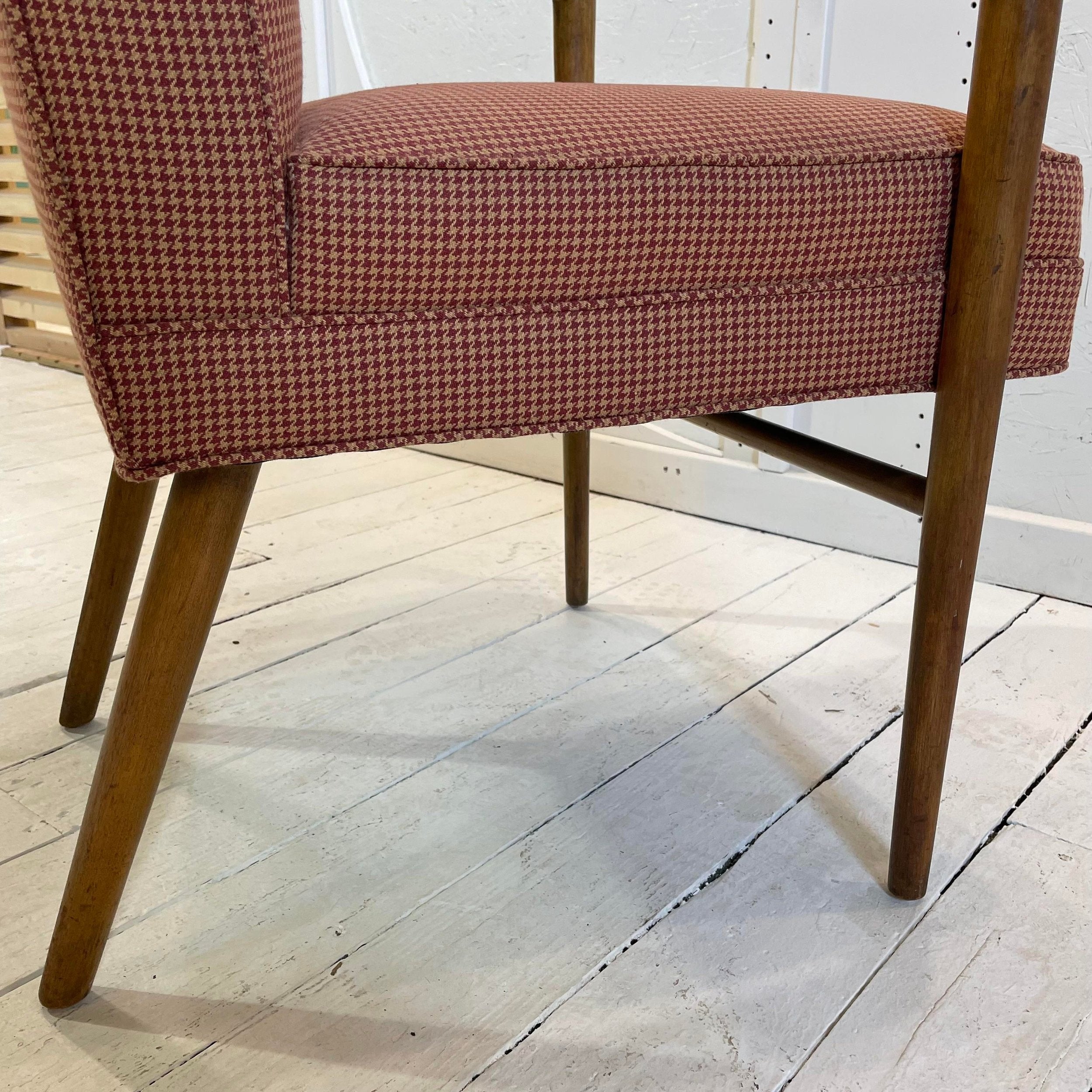 Red Checked Fabric Chair