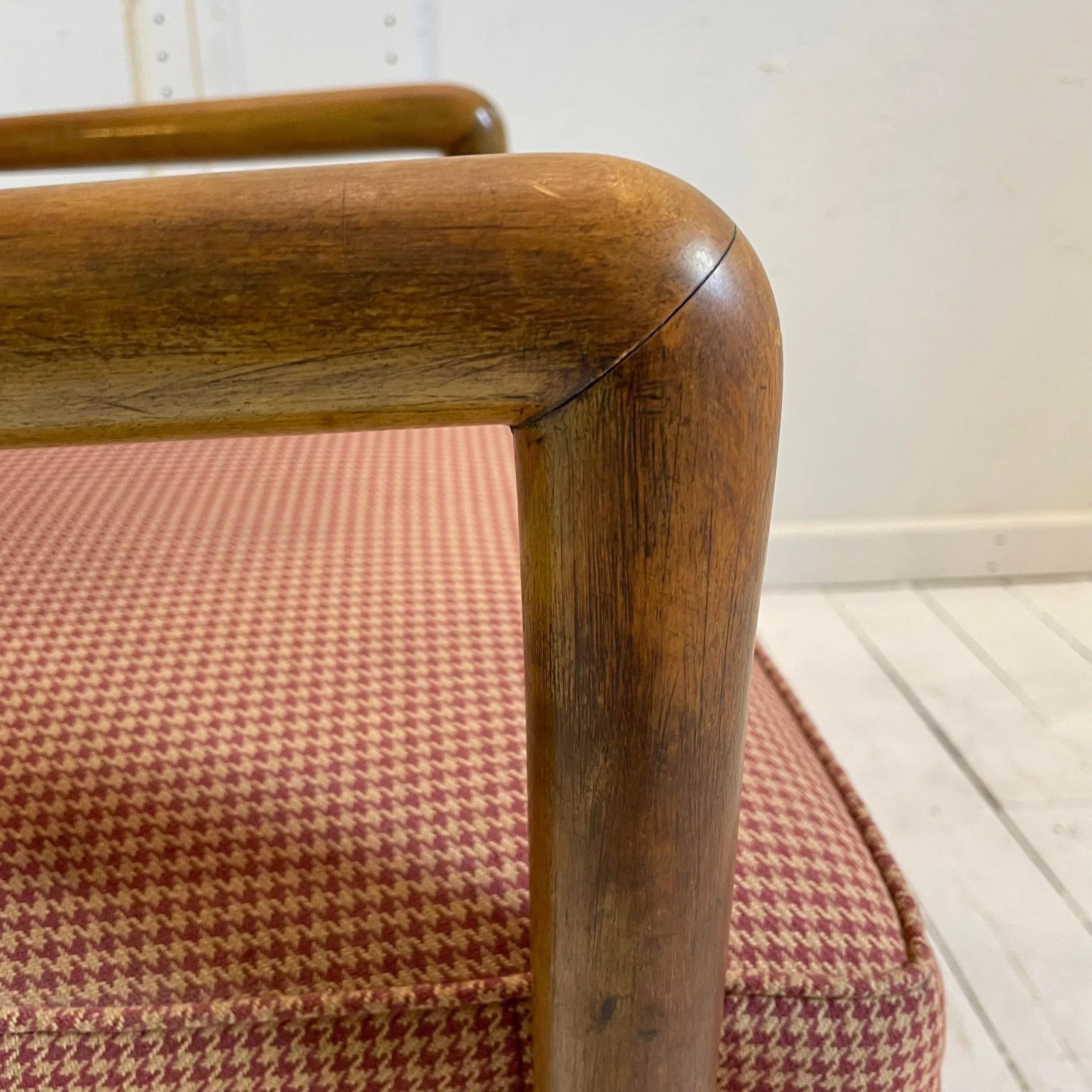 Red Checked Fabric Chair