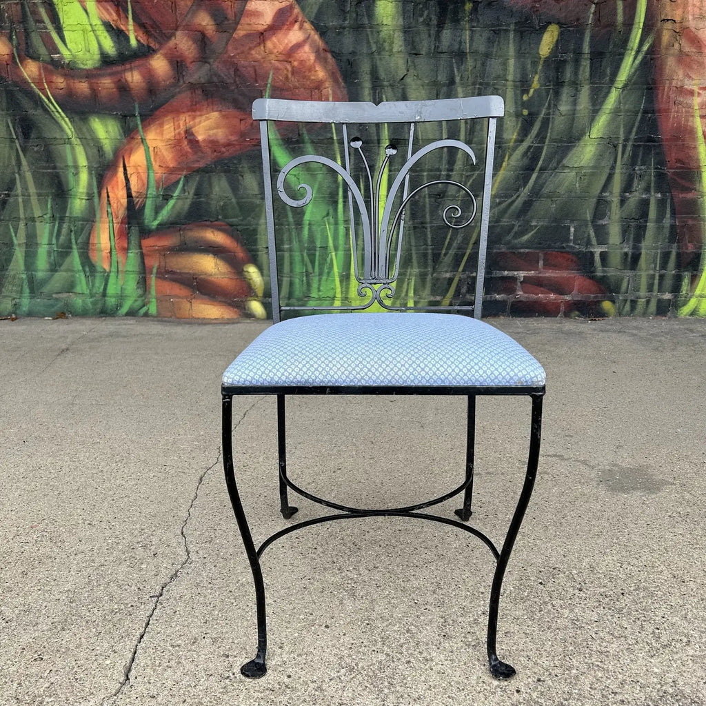 Mid 20th Century Salterini Abstract Floral Outdoor Dining Chair, Attributed