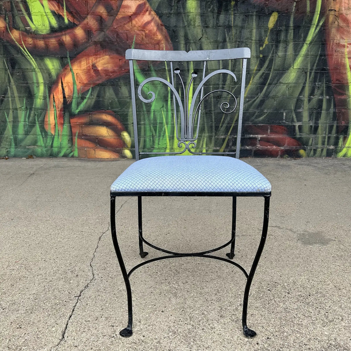 Mid 20th Century Salterini Abstract Floral Outdoor Dining Chair, Attributed