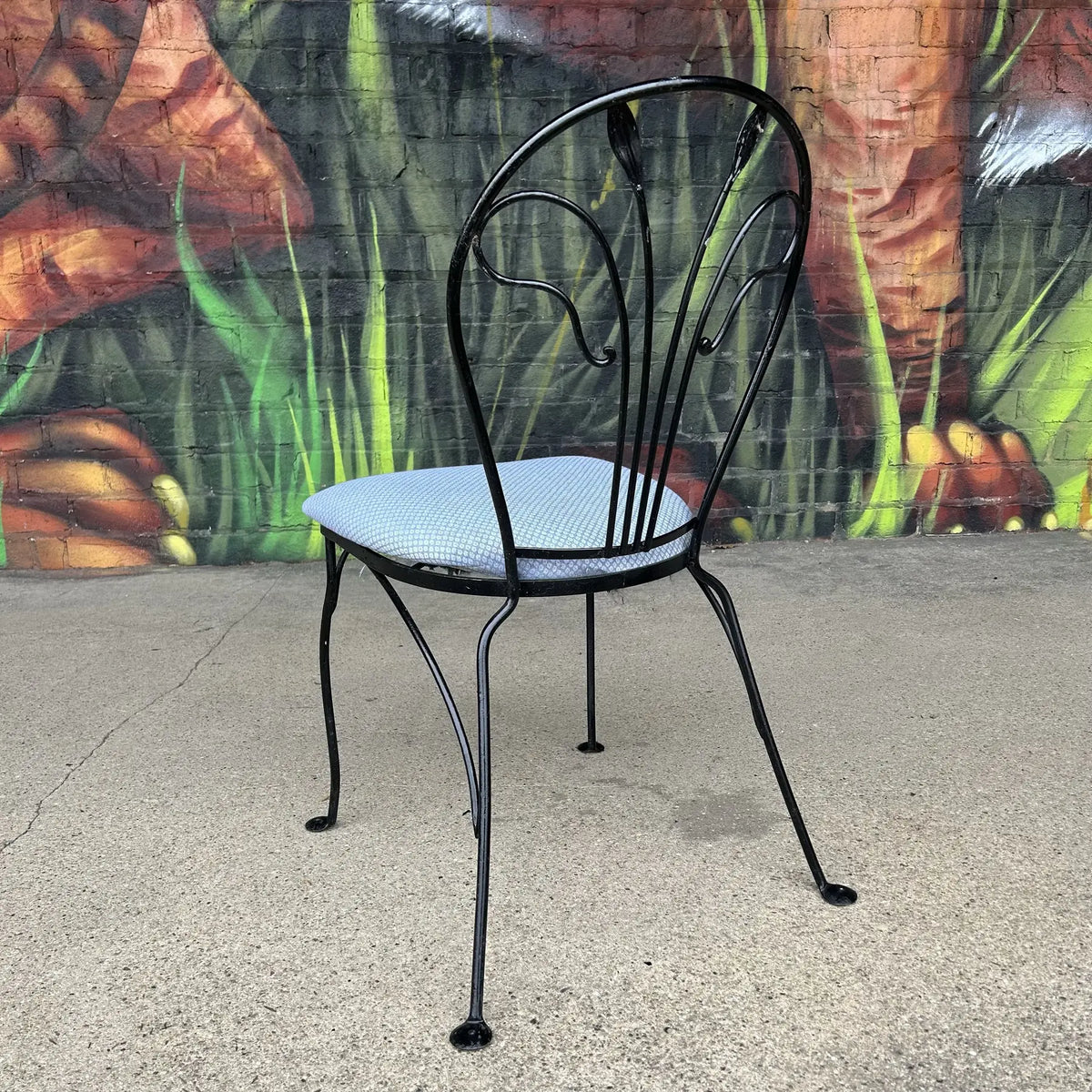 Mid 20th Century Salterini Outdoor Dining Chair Flower Stem Design, Attributed