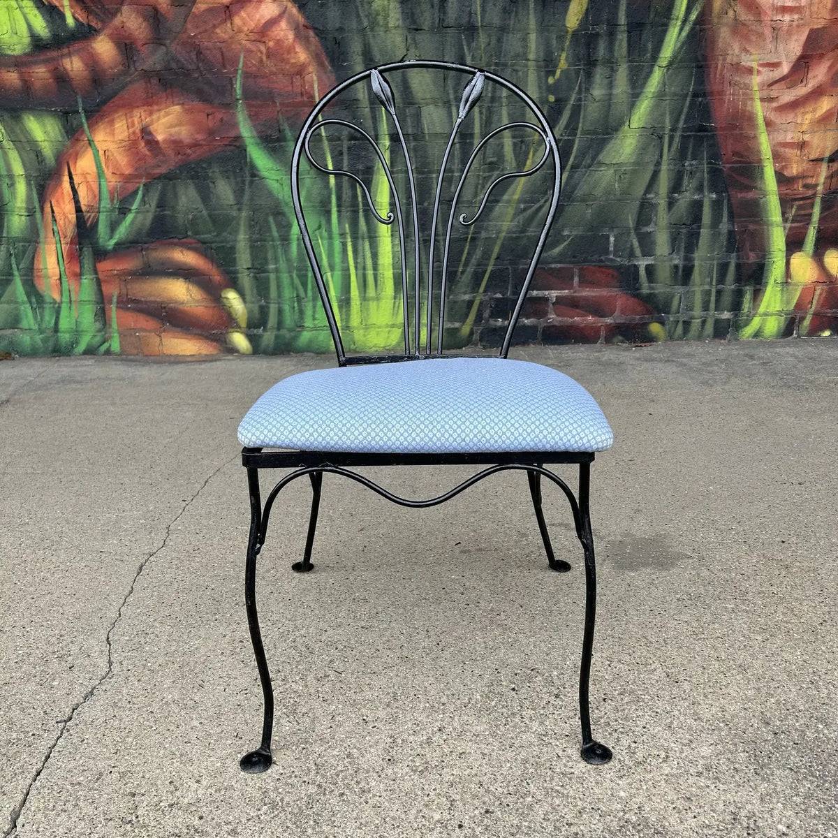 Mid 20th Century Salterini Outdoor Dining Chair Flower Stem Design, Attributed
