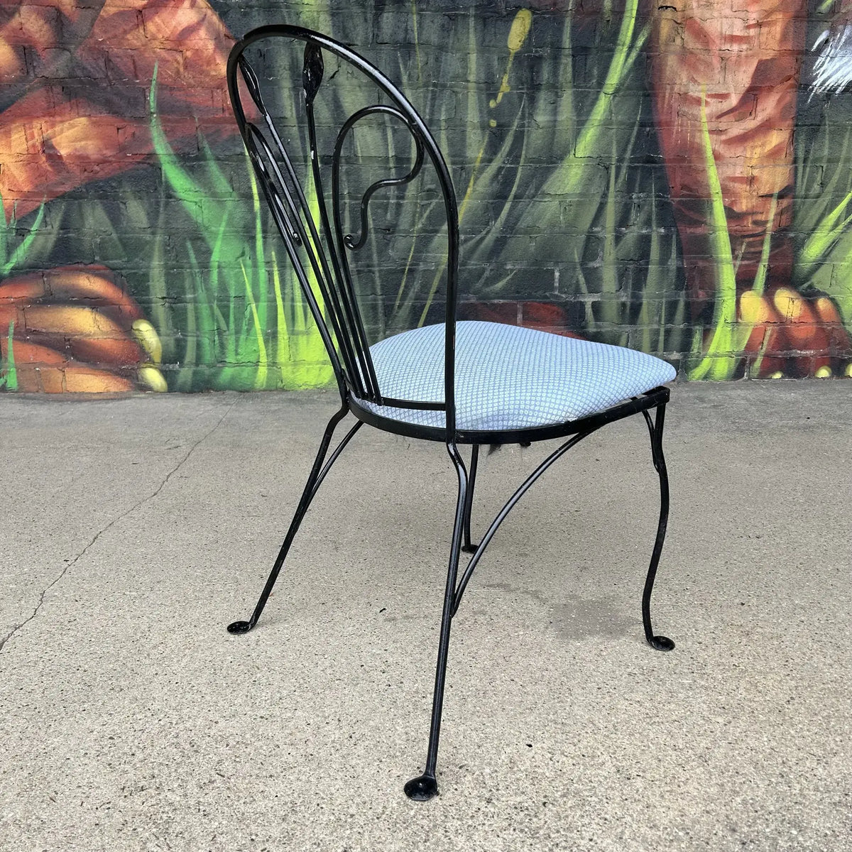Mid 20th Century Salterini Outdoor Dining Chair Flower Stem Design, Attributed