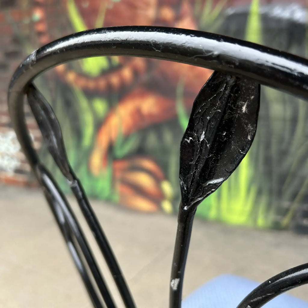 Mid 20th Century Salterini Outdoor Dining Chair Flower Stem Design, Attributed