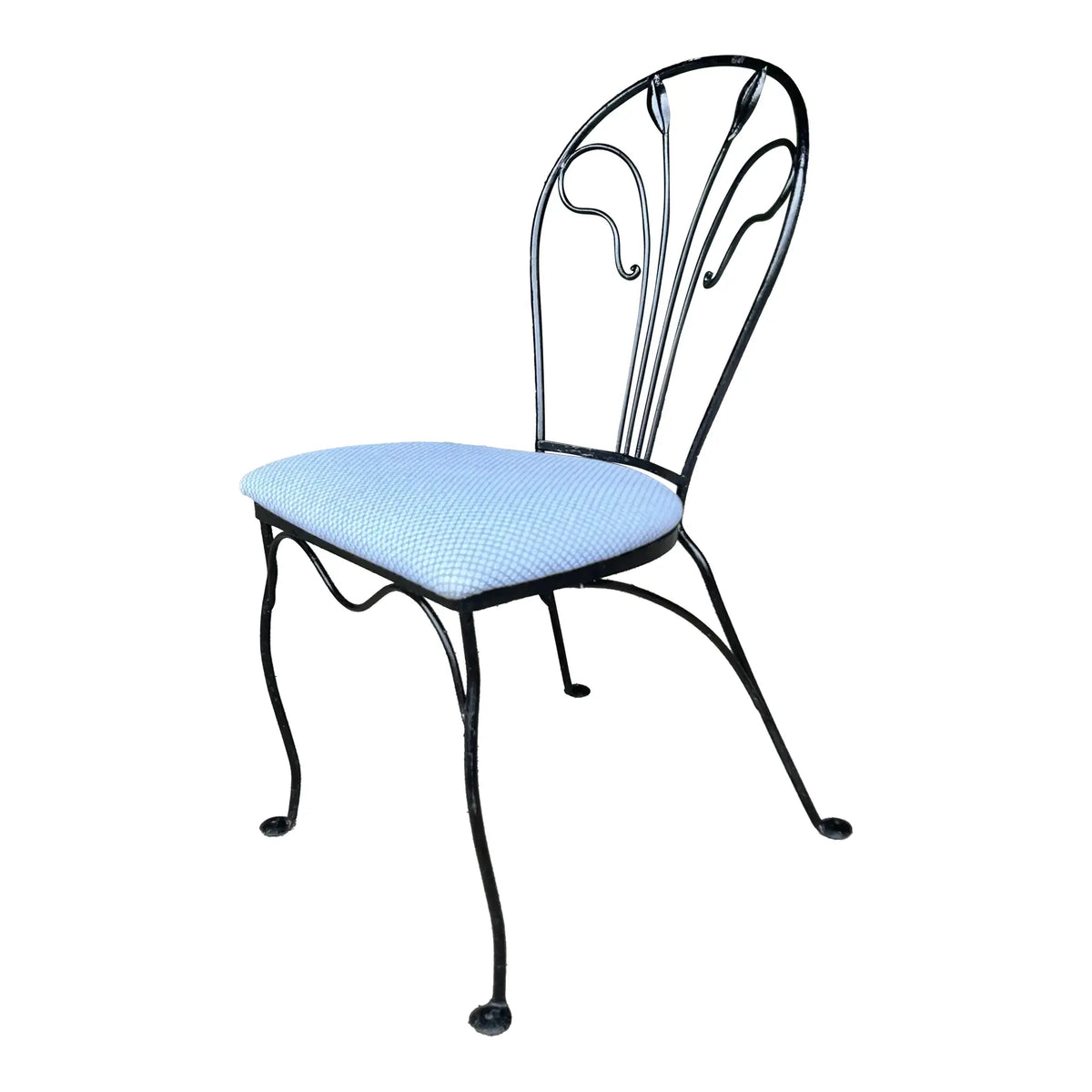 Mid 20th Century Salterini Outdoor Dining Chair Flower Stem Design, Attributed