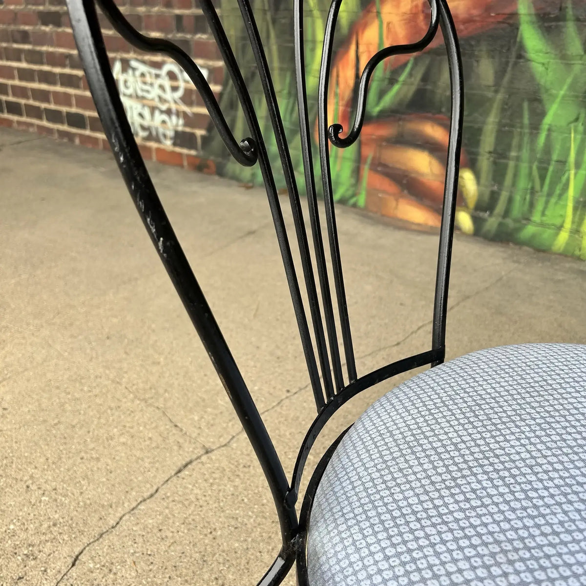 Mid 20th Century Salterini Outdoor Dining Chair Flower Stem Design, Attributed