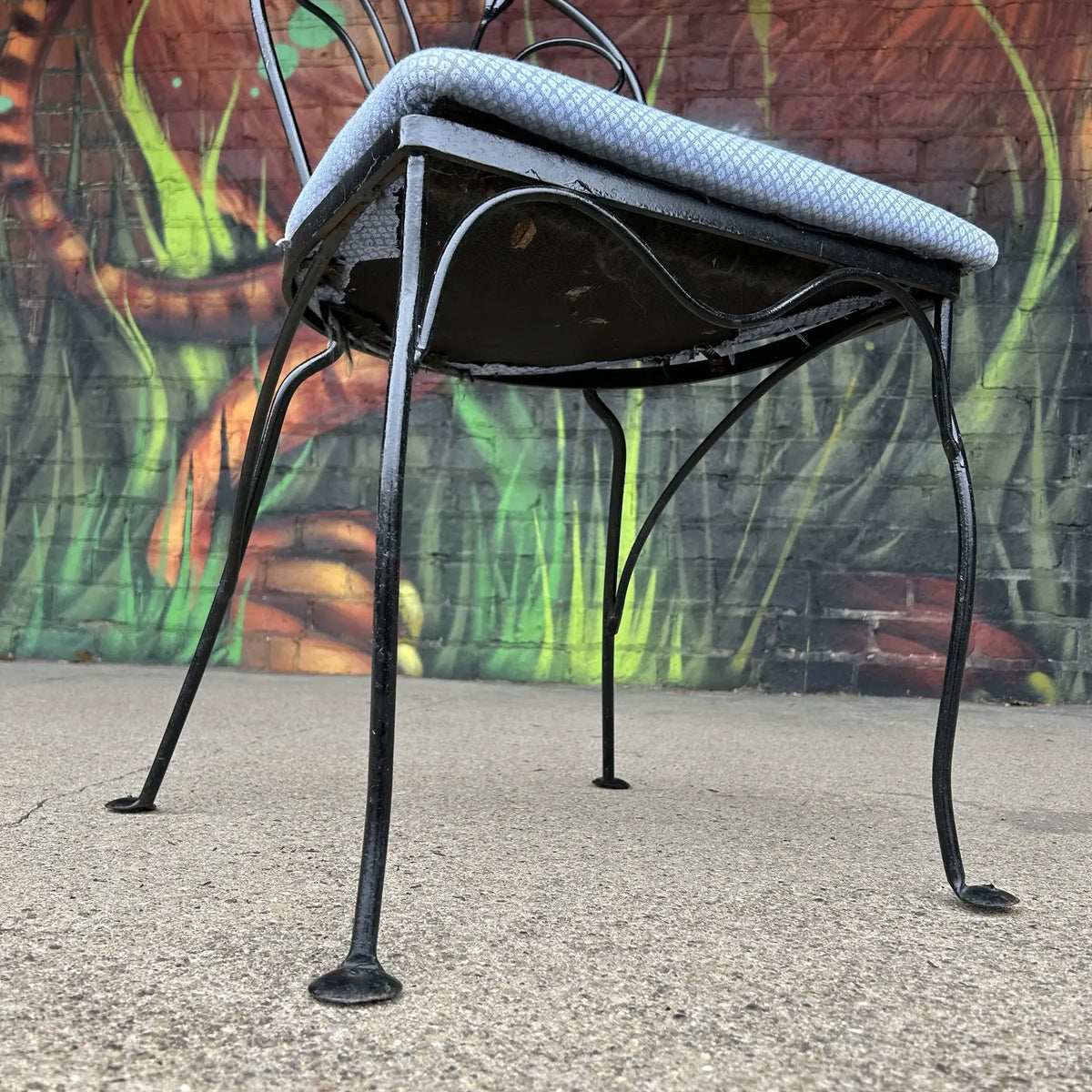 Mid 20th Century Salterini Outdoor Dining Chair Flower Stem Design, Attributed