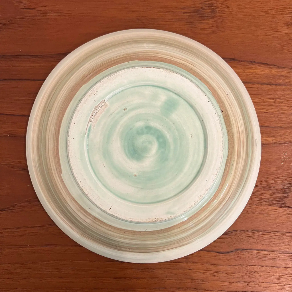 Mid 20th Century Signed Glazed Pottery Dish Cleveland May Show Winner Signed
