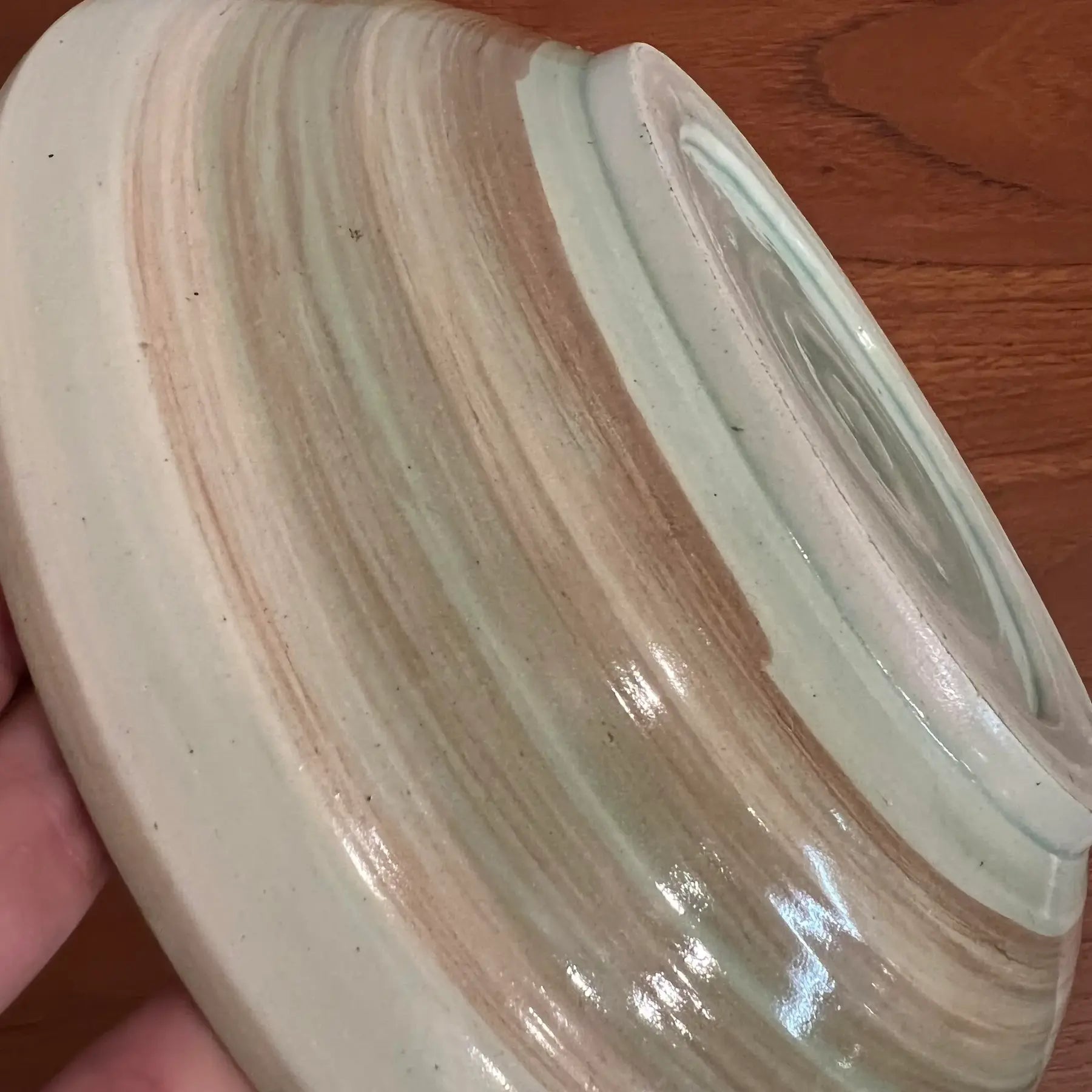 Mid 20th Century Signed Glazed Pottery Dish Cleveland May Show Winner Signed