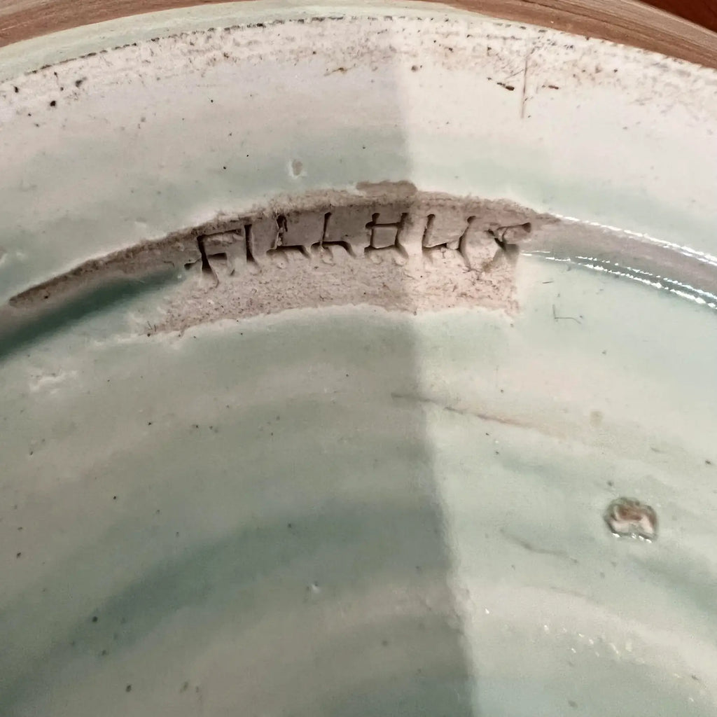 Mid 20th Century Signed Glazed Pottery Dish Cleveland May Show Winner Signed