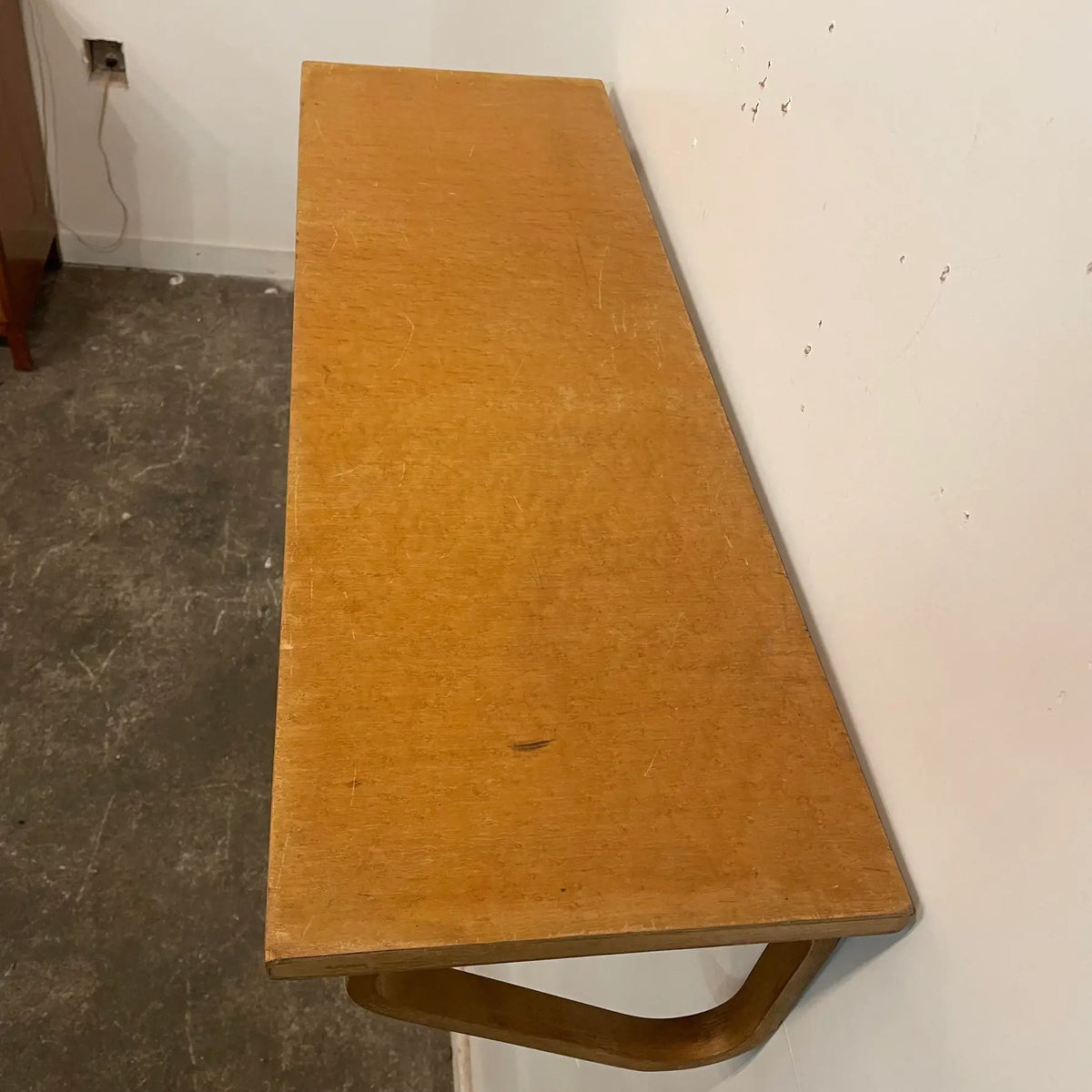 Mid 20th Century Vintage Mid-Century Modern Alvar Aalto Designed Wall Shelf Birds Eye Maple Bent Wood