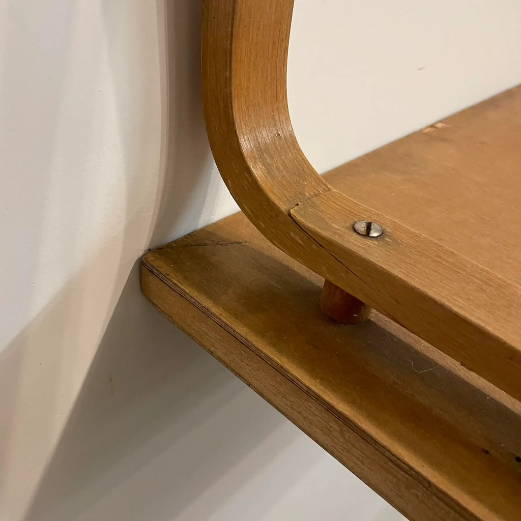 Mid 20th Century Vintage Mid-Century Modern Alvar Aalto Designed Wall Shelf Birds Eye Maple Bent Wood