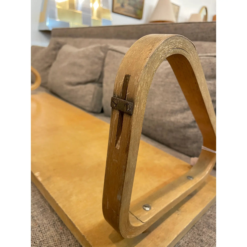 Mid 20th Century Vintage Mid-Century Modern Alvar Aalto Designed Wall Shelf Birds Eye Maple Bent Wood