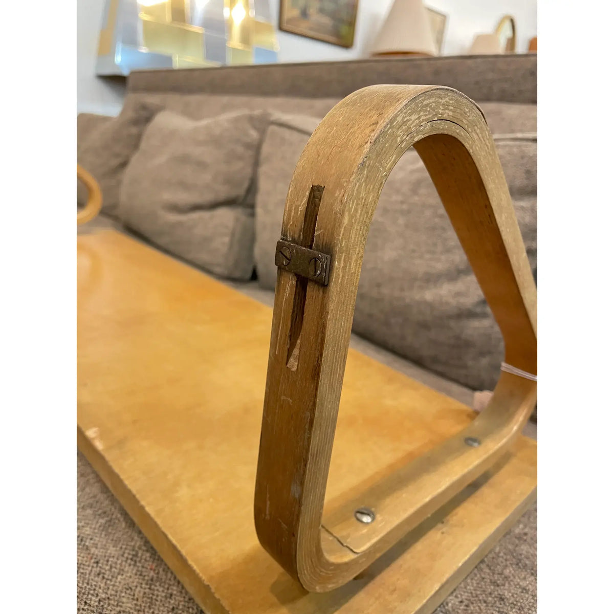 Mid 20th Century Vintage Mid-Century Modern Alvar Aalto Designed Wall Shelf Birds Eye Maple Bent Wood