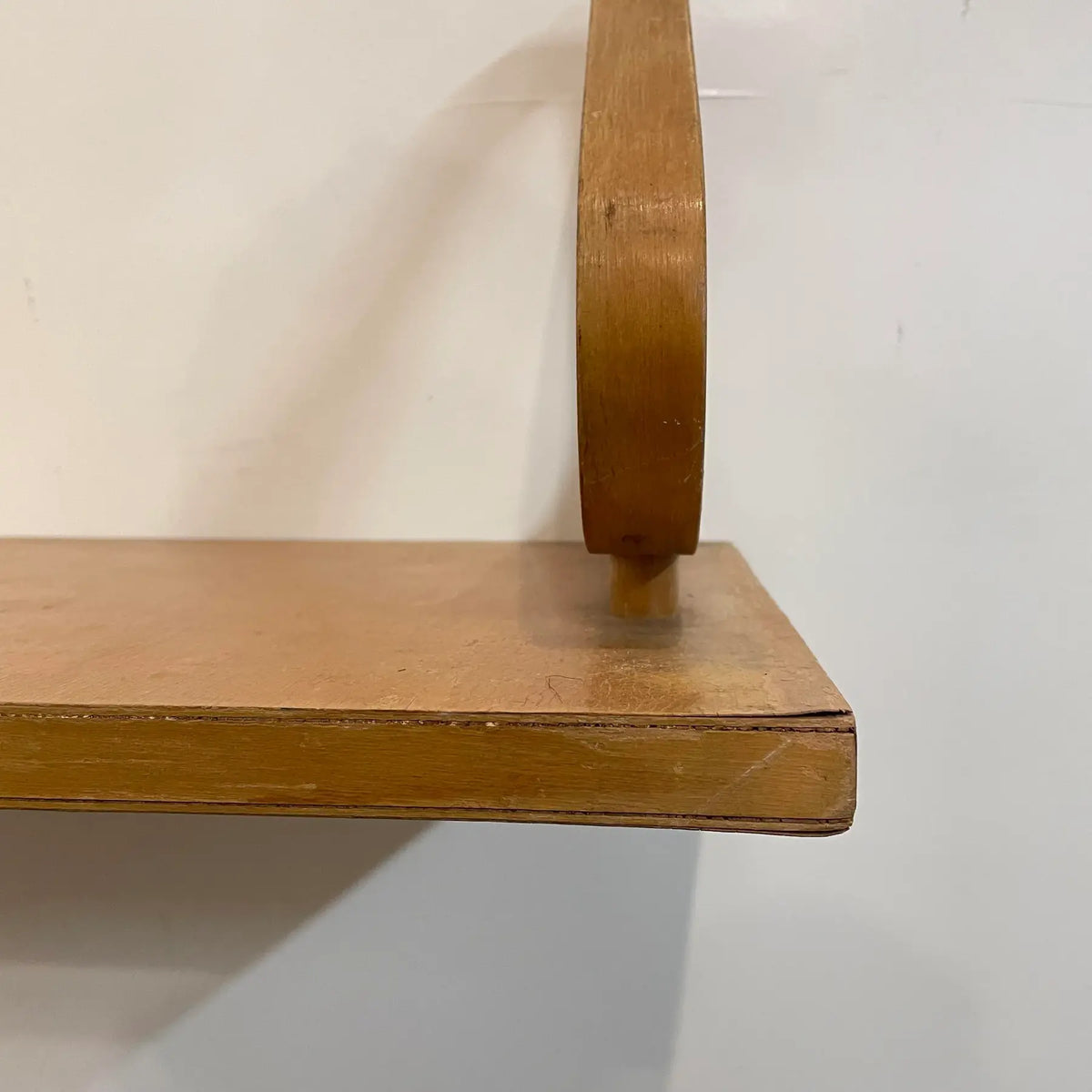Mid 20th Century Vintage Mid-Century Modern Alvar Aalto Designed Wall Shelf Birds Eye Maple Bent Wood
