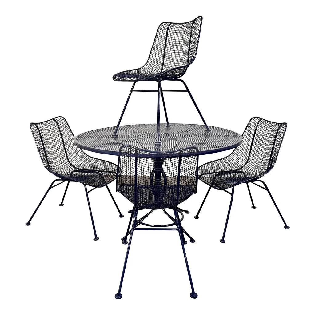 Mid 20th Century Woodard Sculptural Outdoor Dining Set & 4 Chairs, Attributed