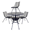Mid 20th Century Woodard Sculptural Outdoor Dining Set & 4 Chairs, Attributed