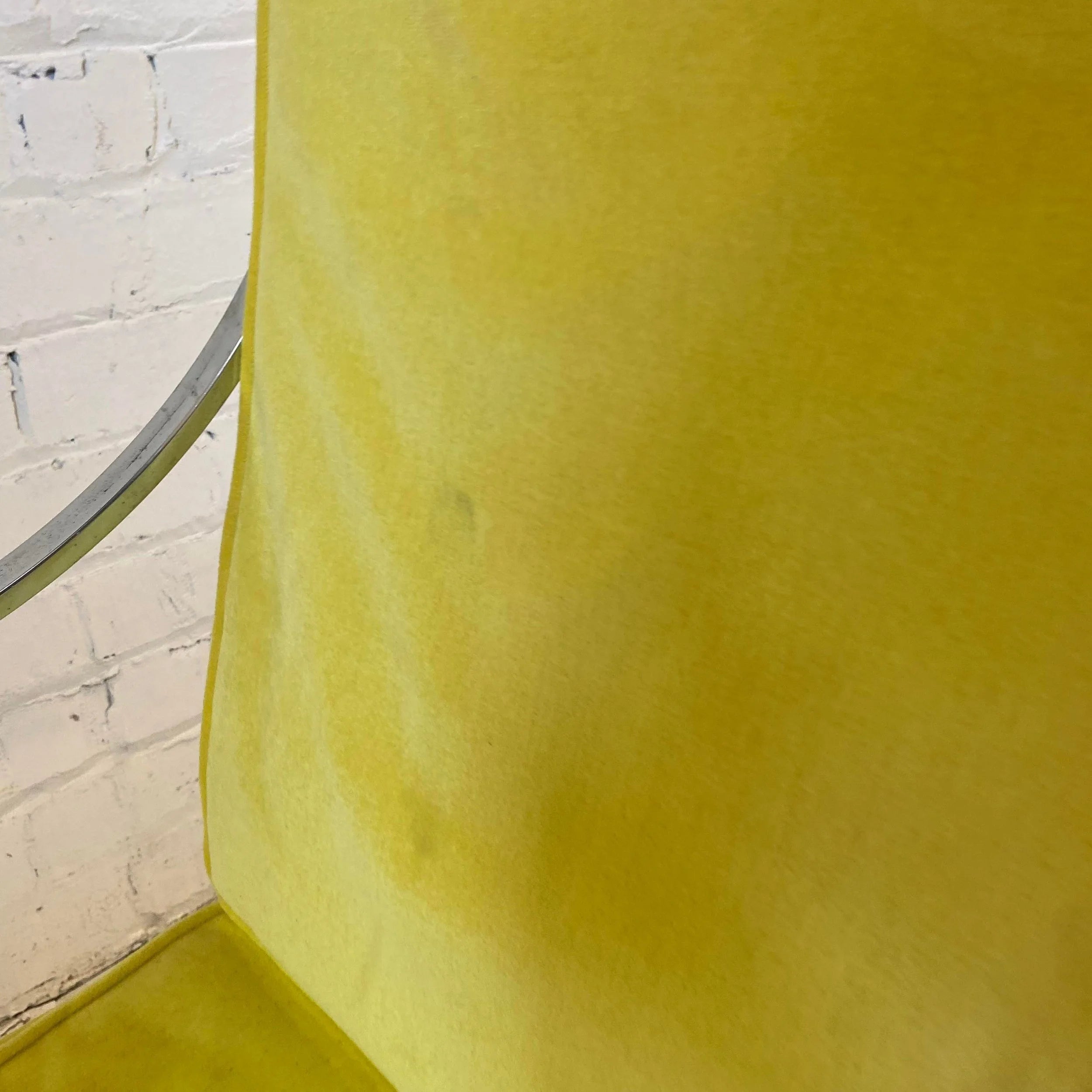 Set of 4 Yellow and Chrome Dining Chairs in the Style of Milo Baughman