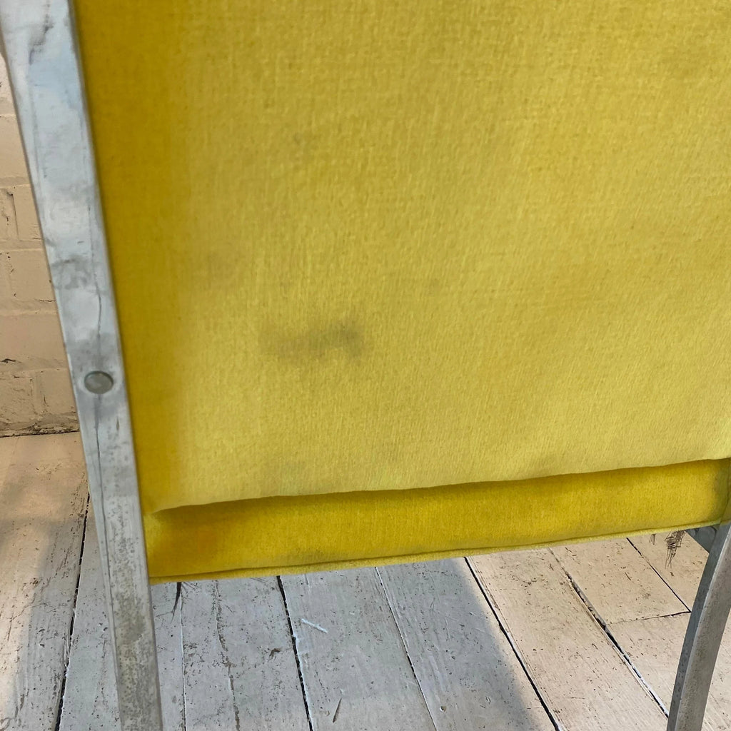 Set of 4 Yellow and Chrome Dining Chairs in the Style of Milo Baughman