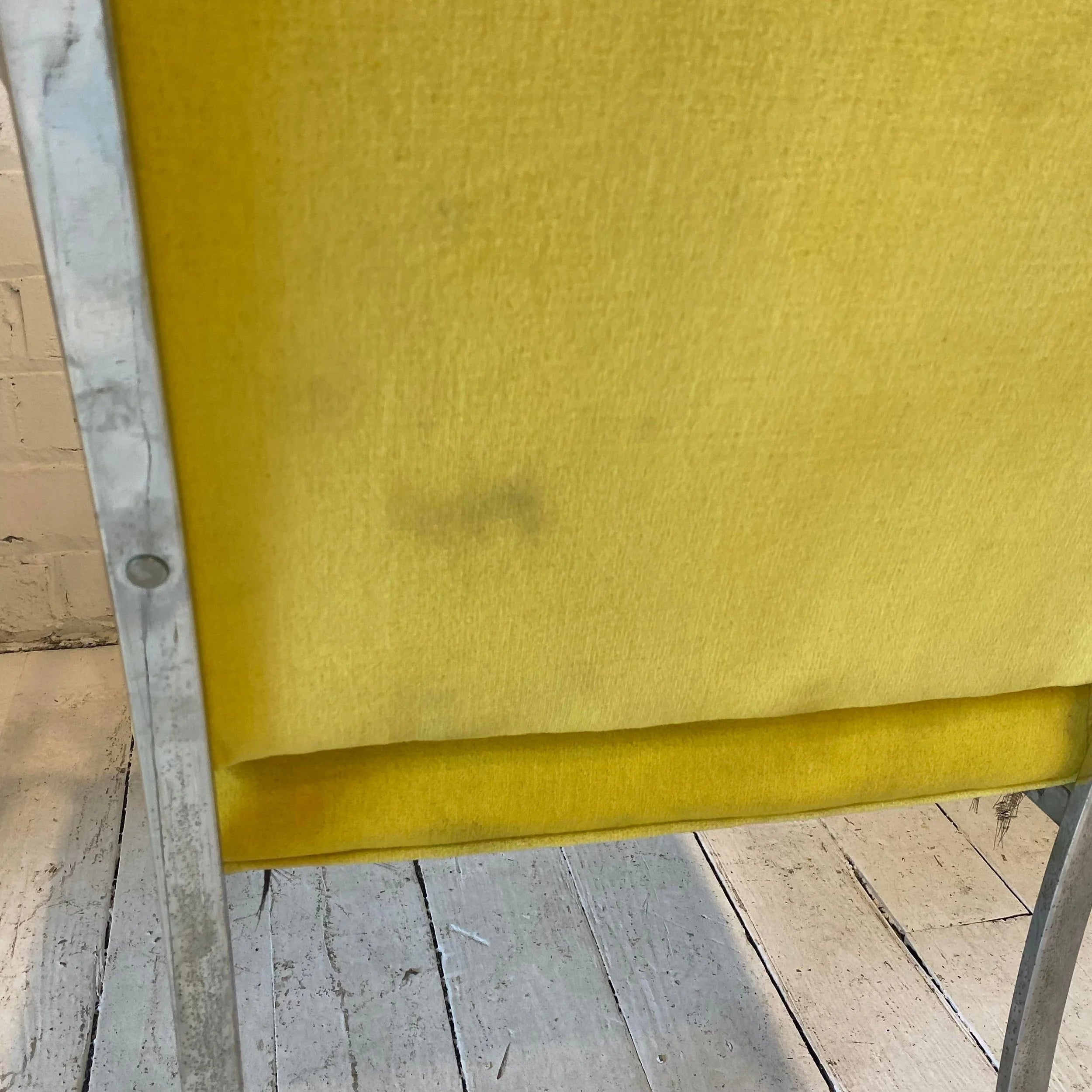 Set of 4 Yellow and Chrome Dining Chairs in the Style of Milo Baughman