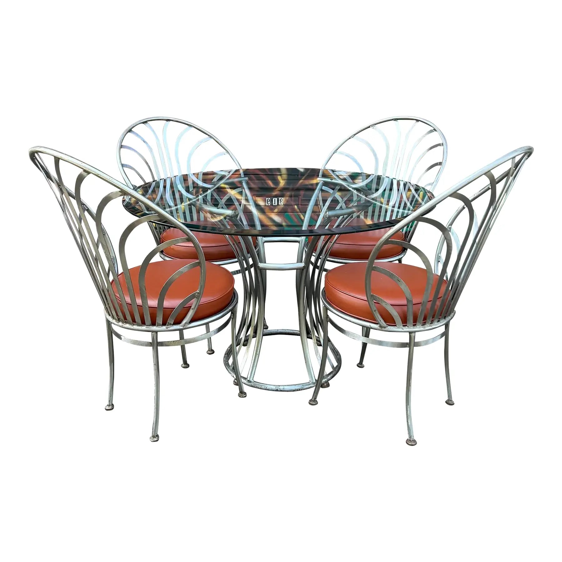 Mid Century Arthur Umanoff Glass and Steel Dining Set for Shaver Howard