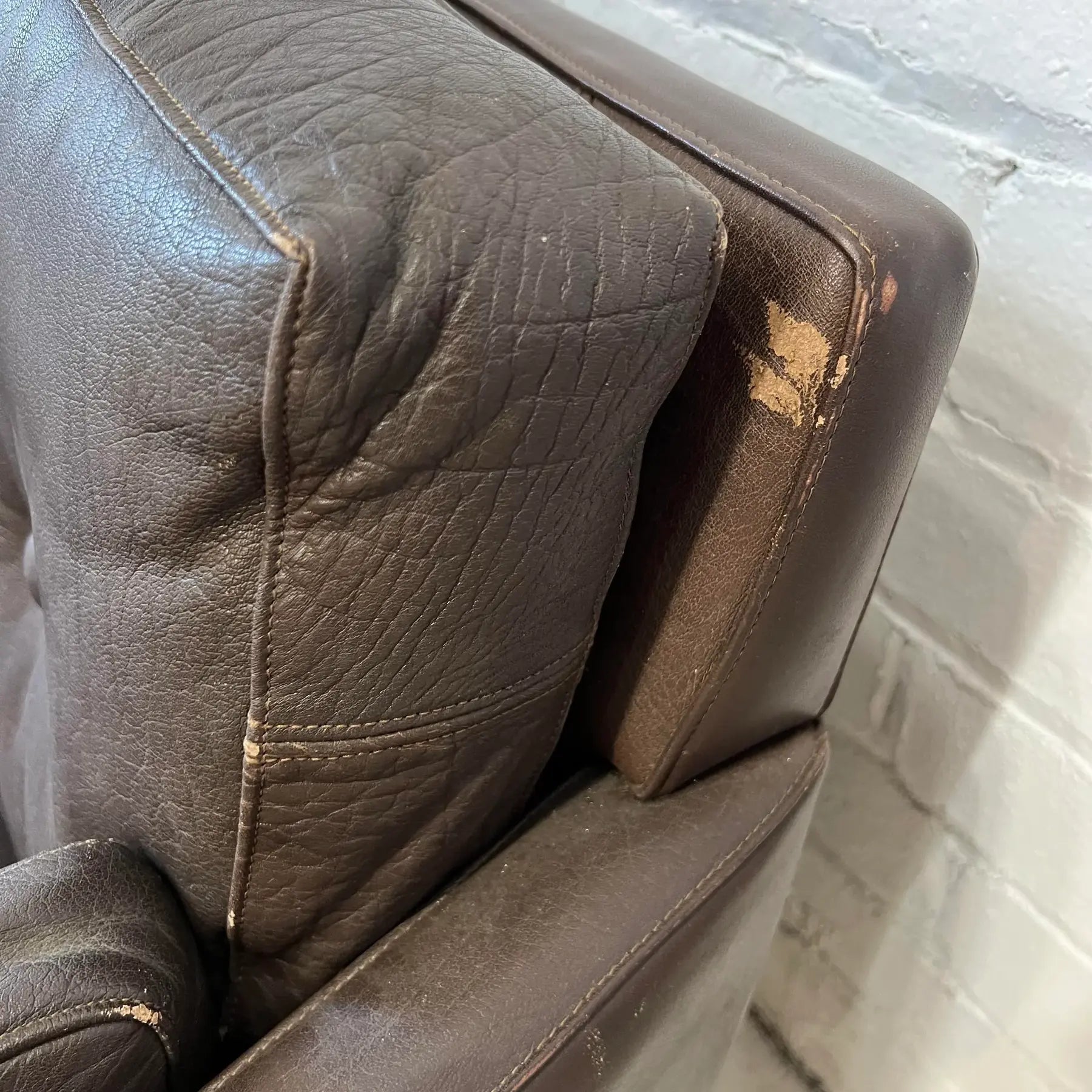 Mid Century Børge Mogensen Style Brown Leather Sofa