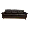 Mid Century Børge Mogensen Style Brown Leather Sofa