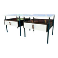 Mid-Century Modern Vista Furniture California Nightstands With Leather Pulls Walnut Laminate