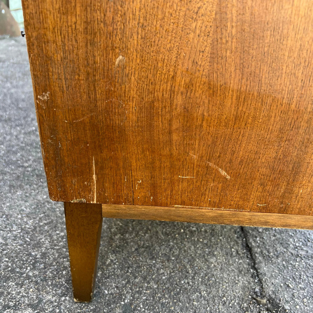 Mid Century Modern 9 Drawer Low Dresser With Brass Pulls