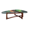Mid-Century Modern Adrian Pearsall Kidney Shaped Glass Walnut Coffee Table