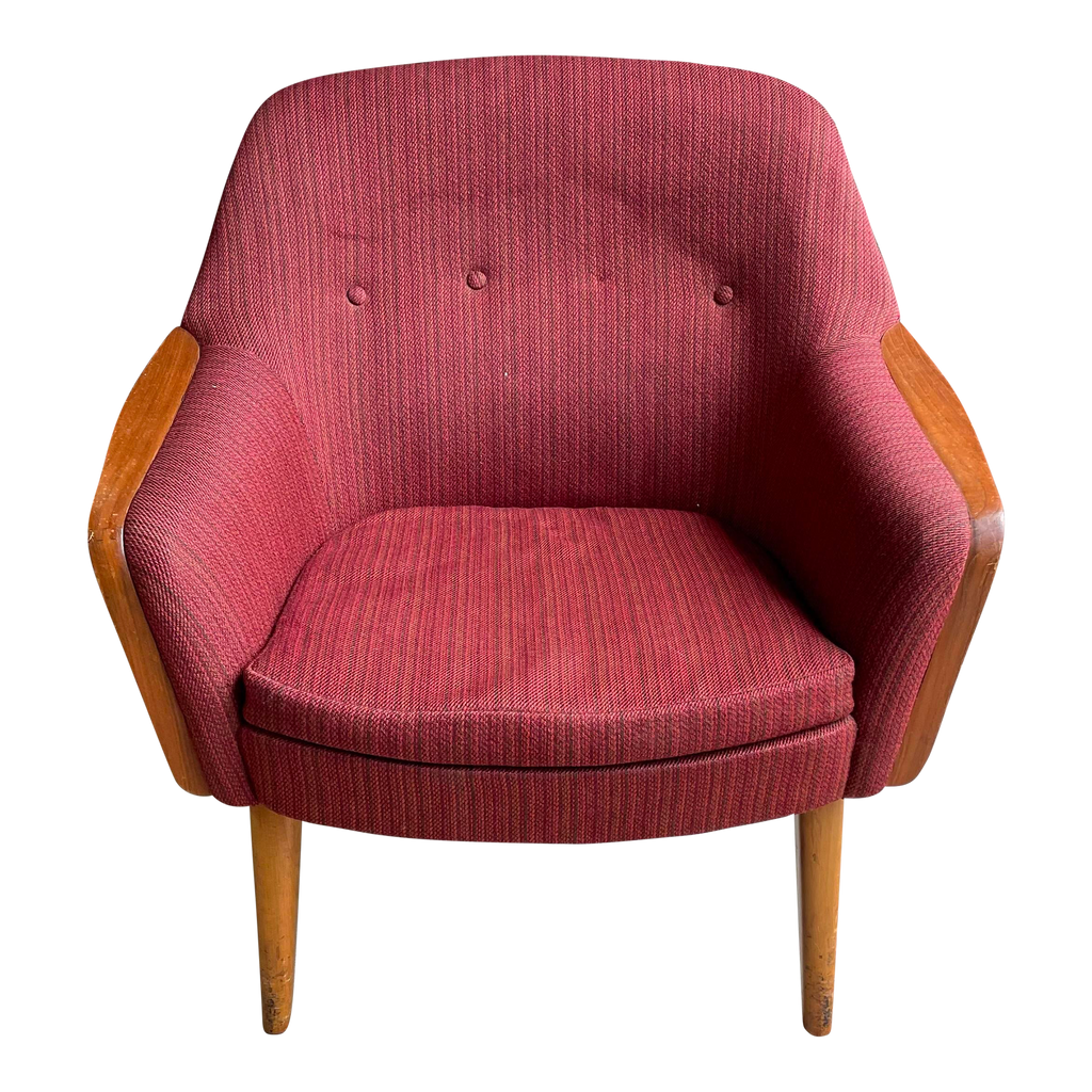 Danish Modern Arm Chair Beach Legs and Teak Arms
