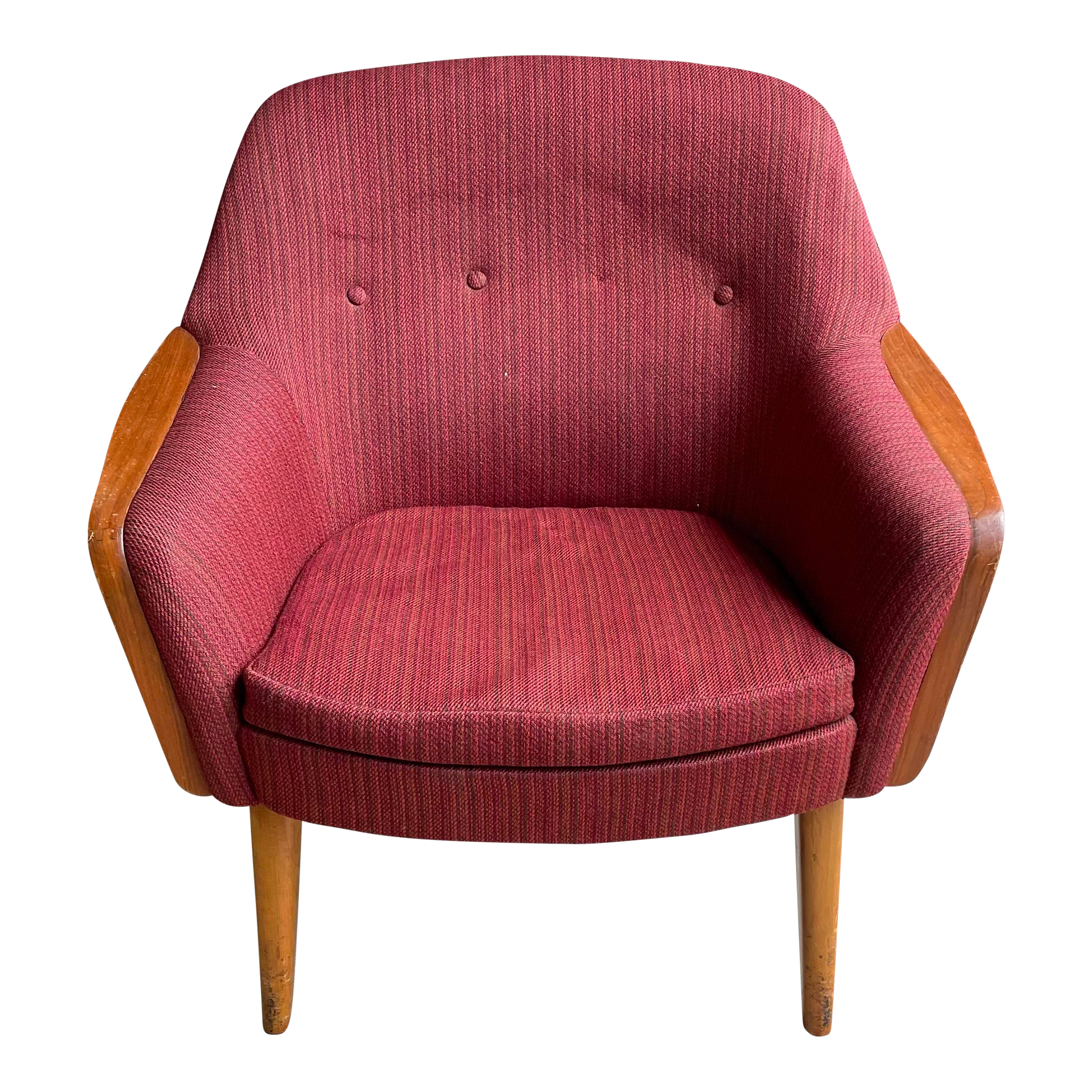 Danish Modern Arm Chair Beach Legs and Teak Arms