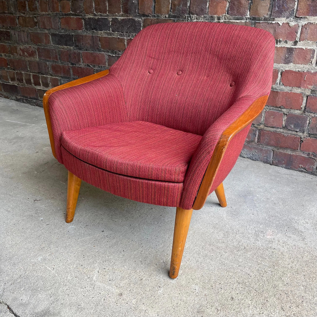 Danish Modern Arm Chair Beach Legs and Teak Arms