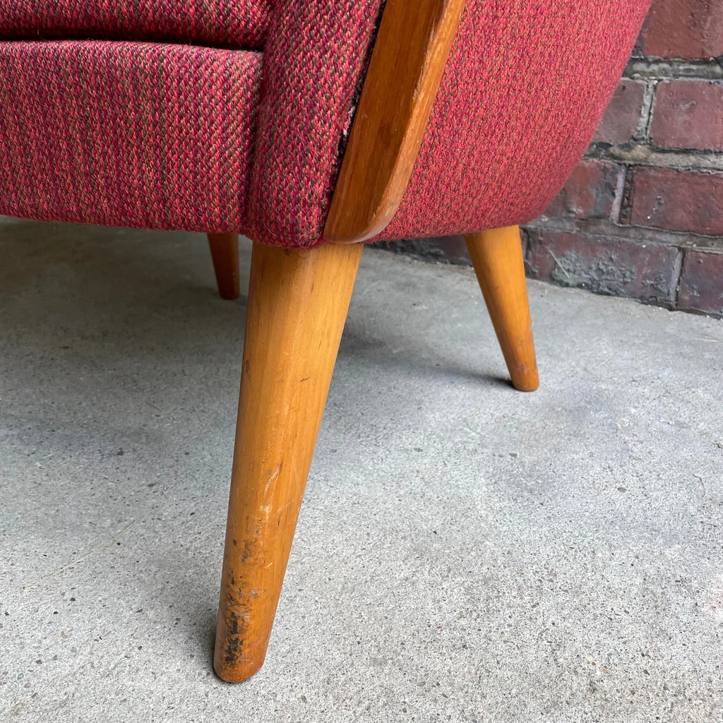 Danish Modern Arm Chair Beach Legs and Teak Arms
