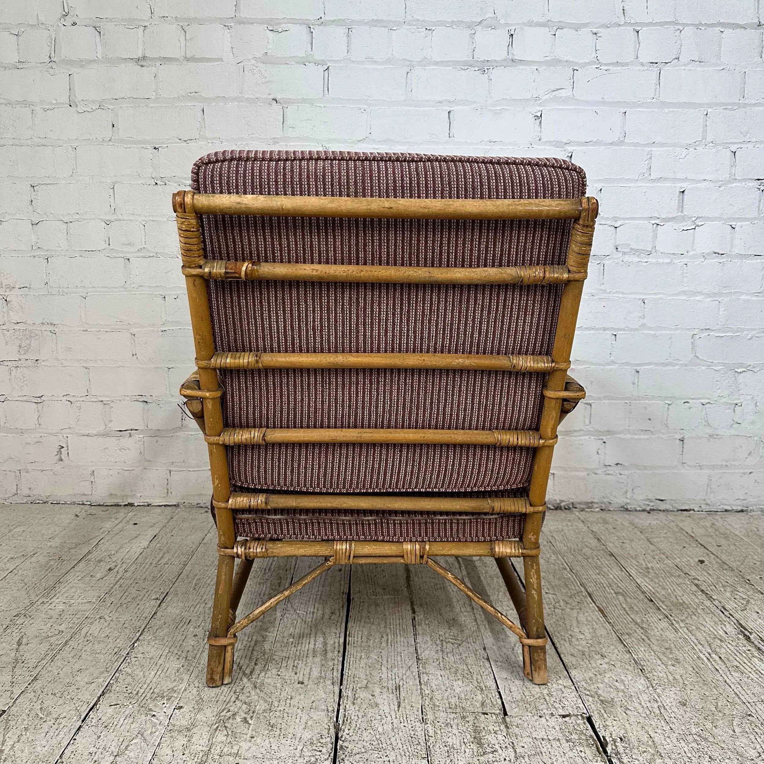 Mid Century Modern Bamboo Lounge Chair