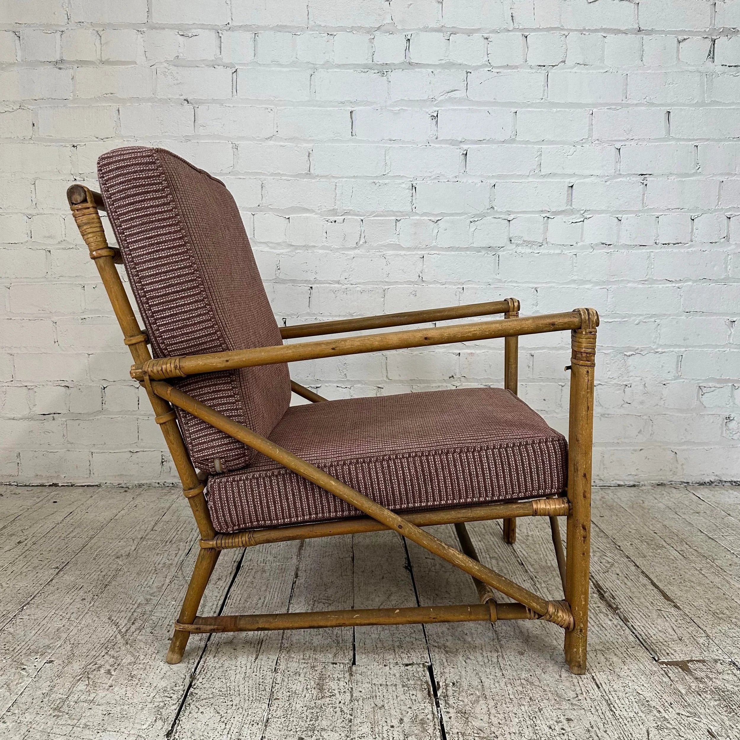 Mid Century Modern Bamboo Lounge Chair